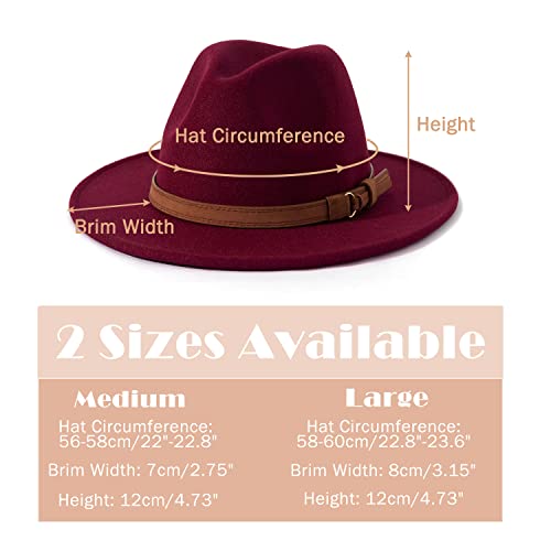 Image of Lisianthus Men & Women Vintage Wide Brim Fedora Hat | Classic Belt Buckle Decor, Adjustable Drawstring, Inner Breathable Sweatband, Timeless Style, Ideal for Travel & Daily