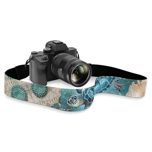 GLENLCWE Vintage Sea Turtle Camera Strap,Adjustable Camera Strap for Photographers Soft Shoulder Neck Strap Replacement Fit Most Cameras