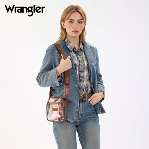 Image of Wrangler Clear Bag for Stadium Events Crossbody Purse for Concerts, Sports | Stadium Approved Clear Bag for Sports,Concerts|See Through Bag|0.4mm Thickened PVC|Waterproof|Lightweight