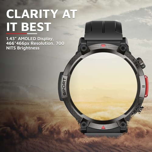Image of Cult Ranger XR1-1.43 inch AMOLED Display,Outdoor Rugged Smartwatch for Men, Bluetooth Calling, 8 Days Battery, Continous Heart Rate,100+ Sports Mode, Live Cricket Score, Built-in Flashlight, Free Strap