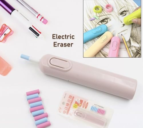Image of Pack of 6 Electric Erasers Cum Fan for Kids I Best for Birthday Return Gifts for Boys and Girls Age 3 to 10 Years I. (Battery /Cell not Included)