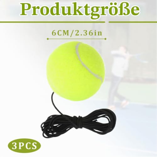3 Stück Twistball Ersatzball,Ball Mit Schnur,Tennisball Mit Schnur,Tennisball An Schnur, Elastischer Twistball Ersatzball,Für Tennistrainer, Tennisbälle Mit Schnur Für Erwachsene, Anfänger, Training