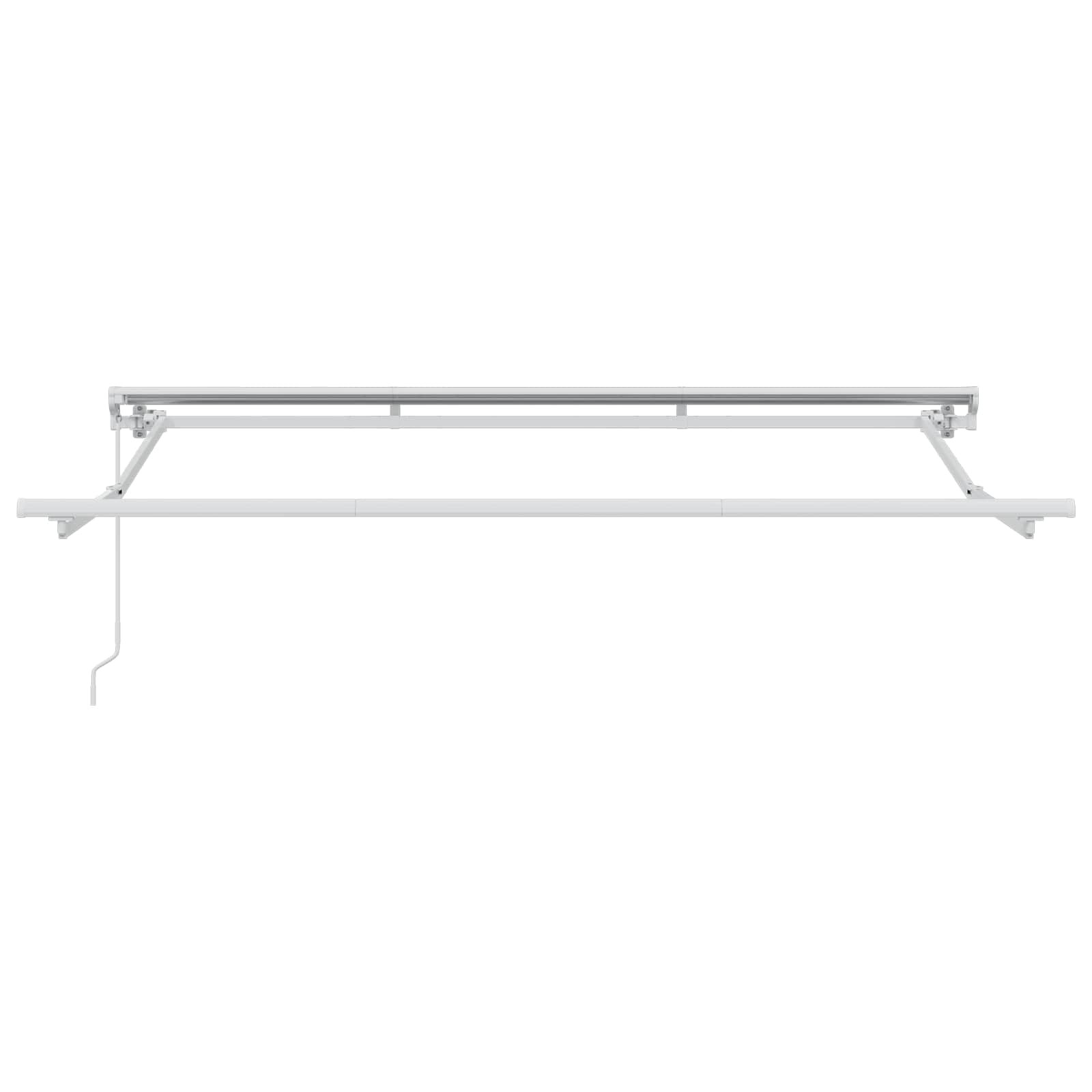 Auvent Rétractable Manuel 3x2,5m, Store Banne Extérieur Jaune avec Manivelle de 165 cm, Toile en Polyester Résistant et Cadre Blanc en Acier pour Terrasse, Jardin et Patio