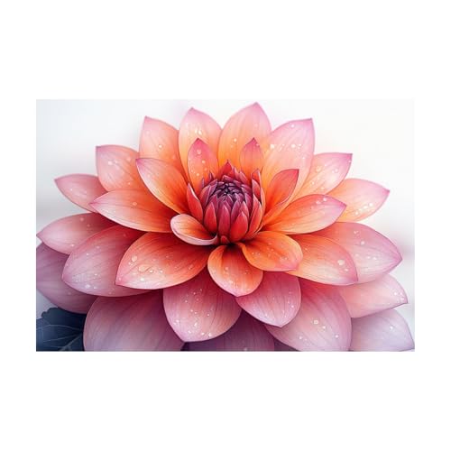 Tableau fleur impression sur toile haut de gamme aquarelle rose TERUEA