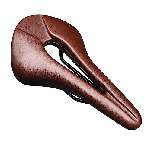 自転車サドルクッション中空エンジョイザライドPUレザーバイクシートカバーコーヒー 26.5x15 cm