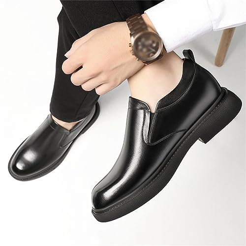 Men's Slip-On Invisible Height Increasing Oxfords, 3.14'' Taller Elevator Shoes Hidden Heel Formal Office Shoes3