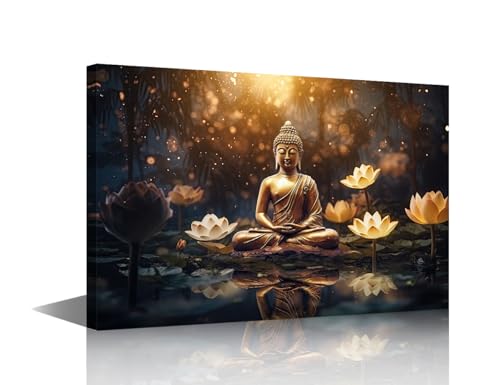 Statue de Bouddha toile encadrée décoration intérieure affiches prêtes à suspendre