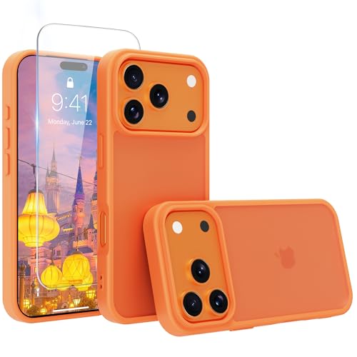 Image of iPhone 18 pro max /17 pro max Case,Translucent Matte (Orange)