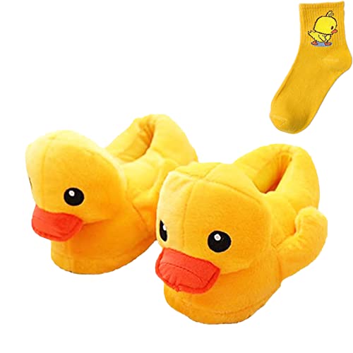 Duck Slippers for Women, Rubber Duck Slippers, Cartoon Slippers, Winter Slippers