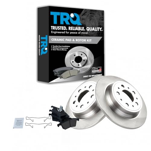 Image of TRQ Rear Brake Pad and Rotor Set Ceramic Rotors