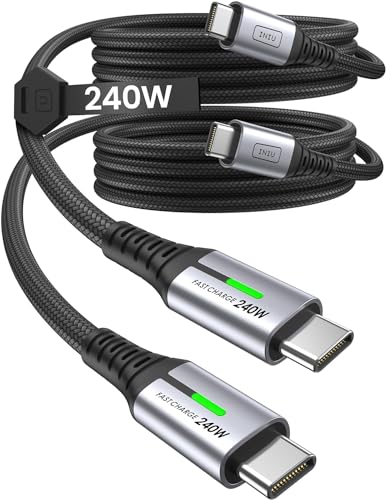 INIU 240W USB-C Ladekabel 2 m (2er-Pack) – Nylon geflochten, Power Delivery