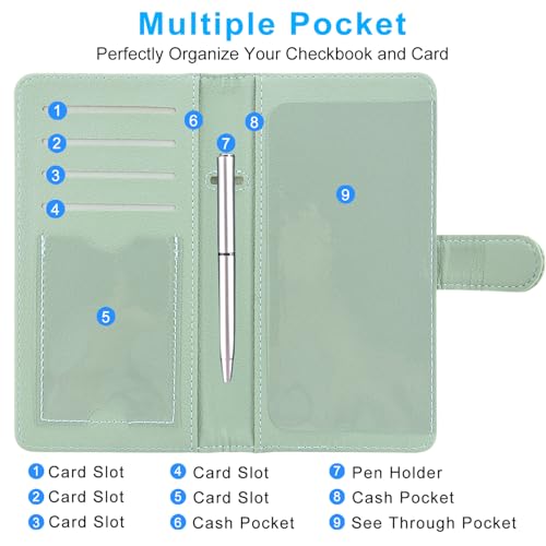ACdream Checkbook Cover, Leather RFID Blocking Check Book Wallet3