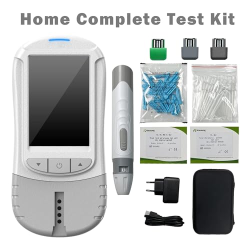 Cholesterol Test Kit at Home, 5-in-1 Total Cholesterol, HDL-C, LDL-C, Glucose, and Triglyceride Meter Monitor with 40 Test Strips