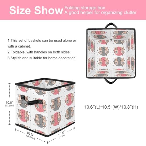 Boîte de rangement pliable cube chat coloré pour placard de chambre - 3