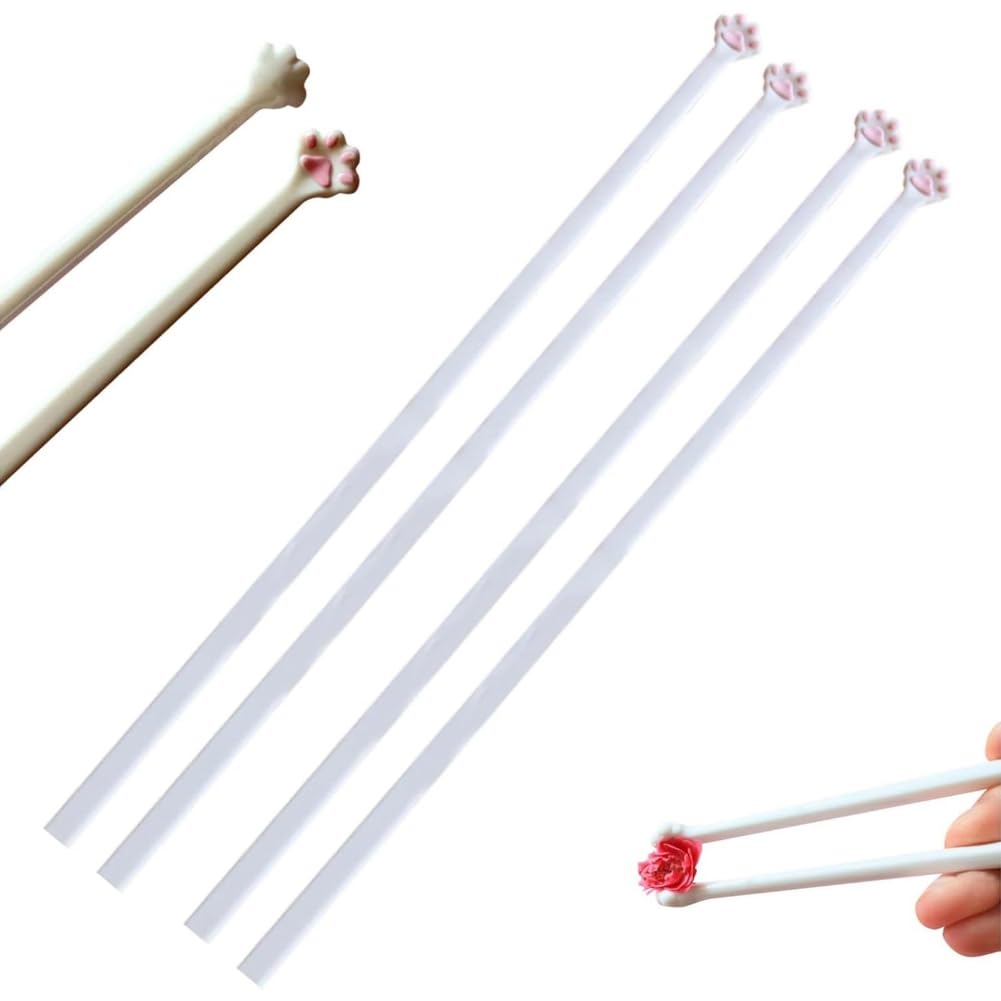 CTRLZS Lightweights Grip Chopsticks Reusable Non-Slip Pink Chopsticks Fun Gifts for Cat Lovers Reusable Non-Slip Meowgicchopsticks