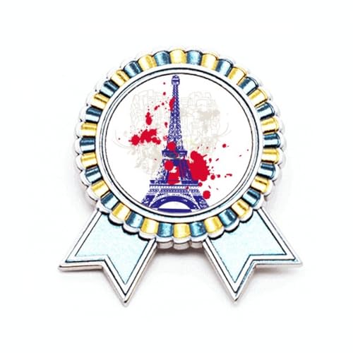 Broche Tour Eiffel médaille en métal solide pour customiser vêtement