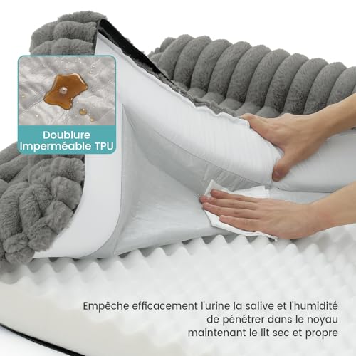 Mousse à Mémoire de Forme Chien Panier COZY KISS - Canapé Orthopédique Couchage Déhoussable Lavable