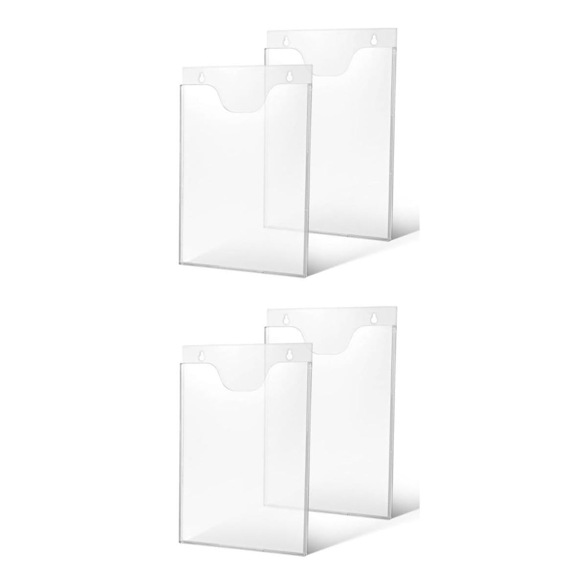 Amosfun 4 Stück Acryl Wand Prospekthalter für Akten und Zeitschriften