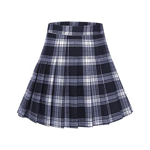 MUADRESS 9005 Falda de Patinadora a Cuadros Azul Marino L Cover