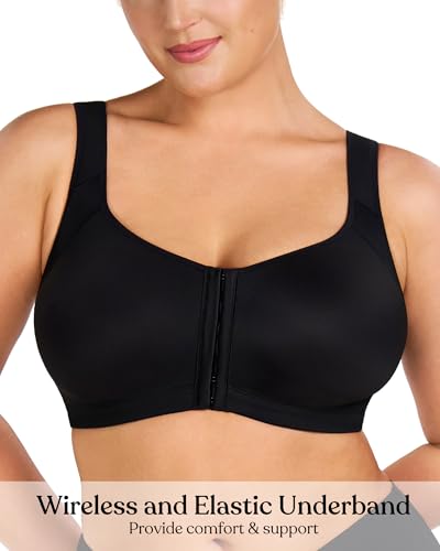 Image of HSIA Posture Bras for Women - Front Closure Bra for Women No Underwire Back Support Plus Size Full Coverage Bra