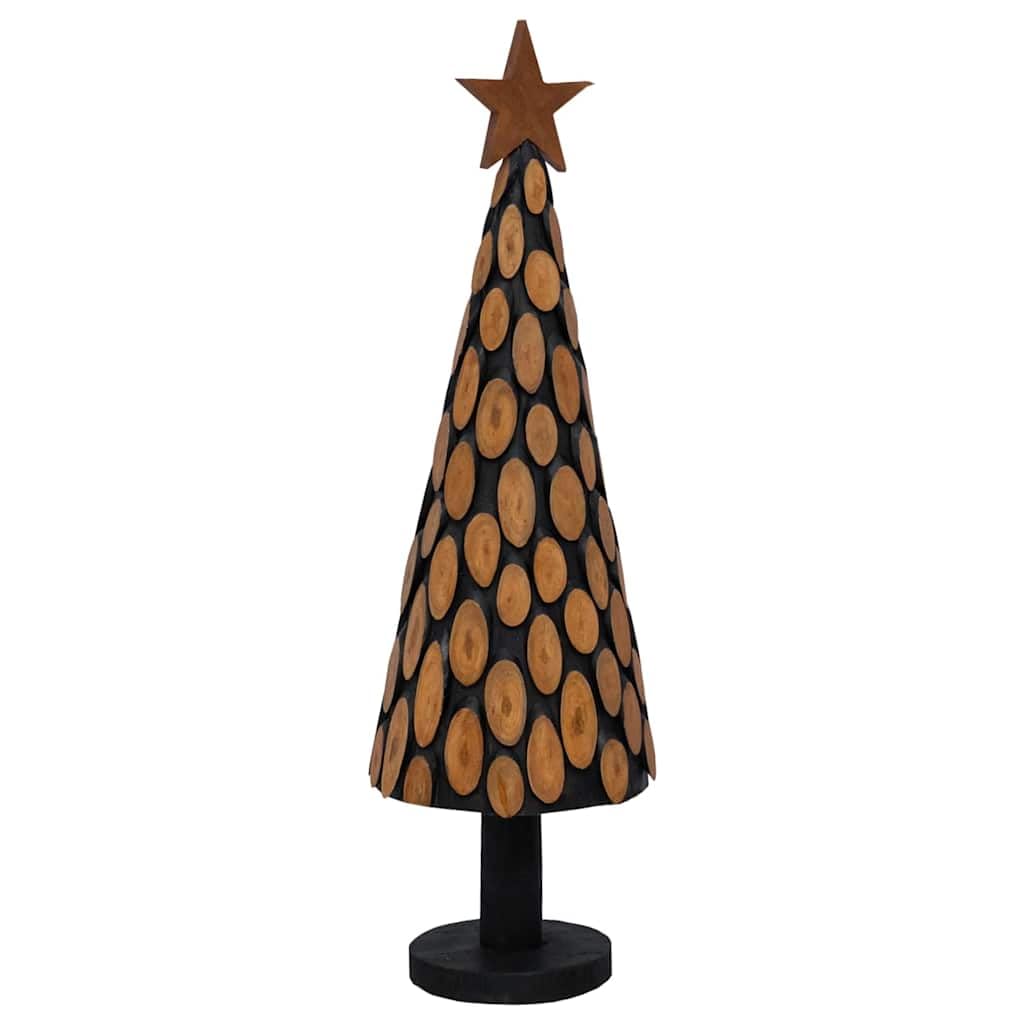 Árbol de Navidad con soporte, color marrón, 149 cm, madera maciza de teca