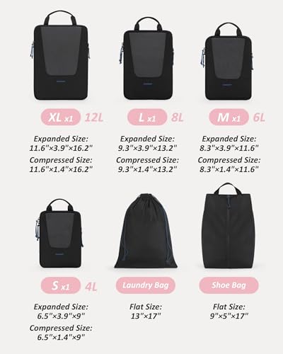 Image of Bagsmart Compression Packing Cubes, Travel Bag Cruise Ship Essentials