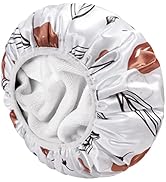Terry Cloth Lined Shower Caps - YIZIJIZI Triple Layer Large Shower Cap for Women, Waterproof Reus...