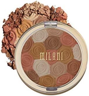 Milani Illuminating Face Powder - Amber Nectar (0.35 Ounce) Cruelty-Free Highlighter, Blush & Bronzer in One Compact to Shape, Contour & Highlight