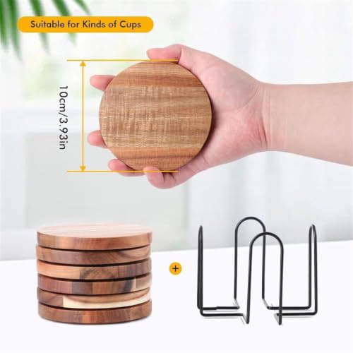 Posavasos de madera con soporte metálico y abrebotellas para mesa de restaurante 3