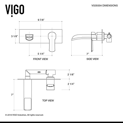 VIGO Cornelius Single Handle Wall Mount Bathroom Faucet in Brushed Nickel-VG05004BN thumbnail 9