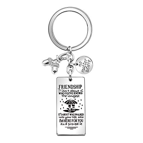 Amistad regalo plata pino tuerca colgante letras llavero anillo para mujeres hombres