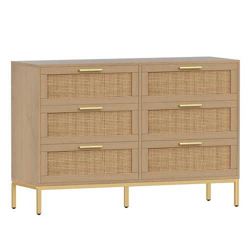 Keehusux Drawer Dresser, Chest of Dressers, Modern Dresser Chest with Golden Handles KES001MDG