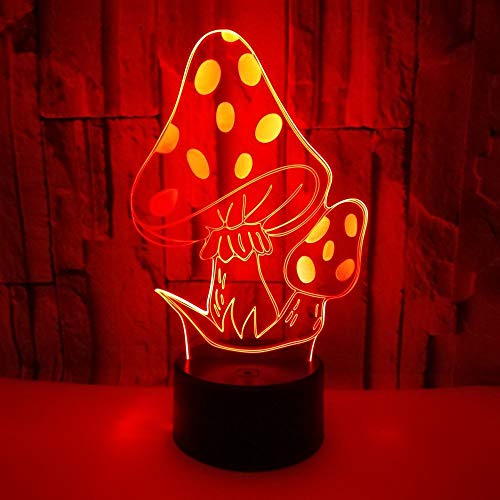 Magic Mushrooms 3D LED Table Lamp Psychedelic Mushrooms Night Light Optical Visual Illusion Lighting