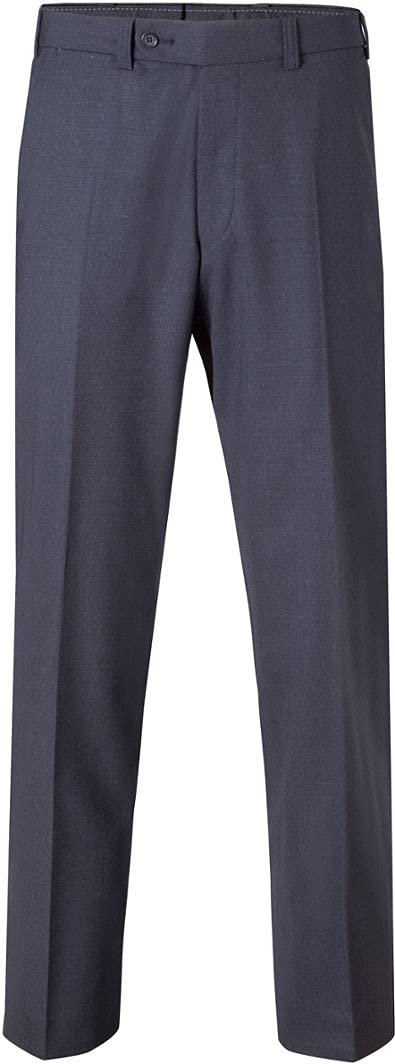 Eurex by Brax Men's Jan Flatfront Virgin Wool Mix Trousers, Mid Grey, 44W x 32L