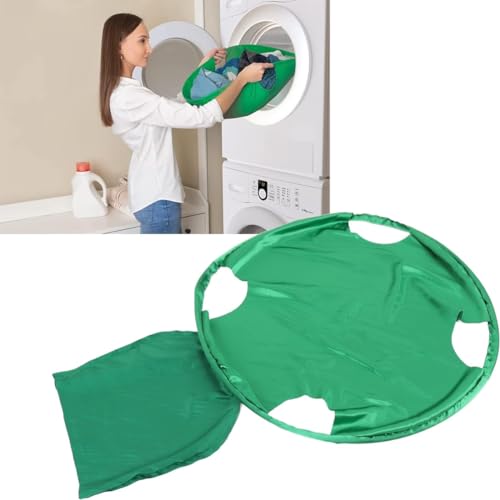 Tiardey 21'' Collapsible Laundry Basket, Round Clothes Sorter, Small Popup Laundry Basket, Portable Laundry Hamper (Green) - Image 3