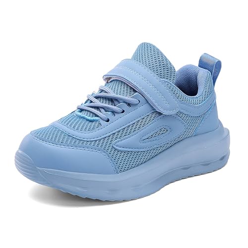 Girls Sneakers Children's Net Breathable Solid Color Flying Woven Sports Shoes for School Casual Lightweight Soft