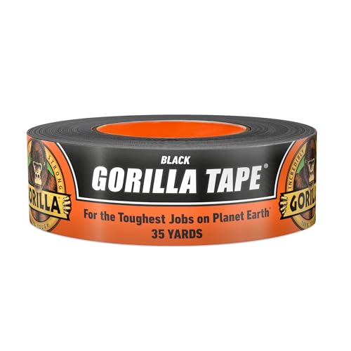 Gorilla Black Duct Tape, 1.88" x 35 yd, Black, (Pack of 1)