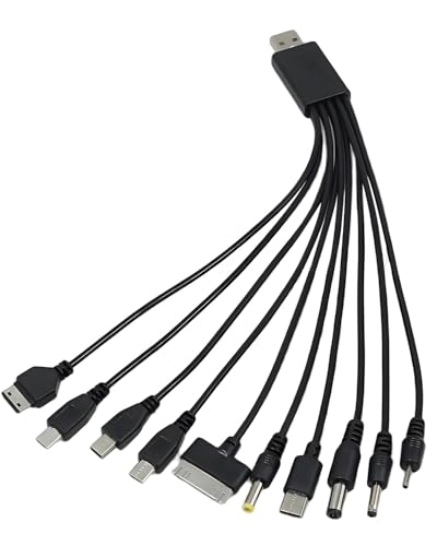 10-in-1 Universal Multiple USB Charger Cable All‑in‑One Multi Charging Cable with 10 Adapters for iPhone, Samsung Galaxy, Huawei, OnePlus, Kindle, LG, Android, Compact, High‑Speed Data Solution