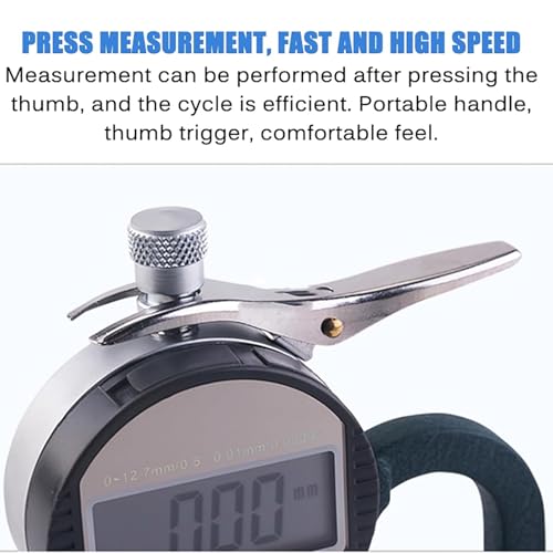 Calibrador digital de espesores para esponja, papel y cartón, rango 0-12,7 mm, pantalla grande, diámetro de sonda 30 mm miniatura 3