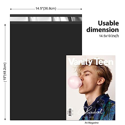 Image of Fuxury Poly Mailers 14.5x19 Inch 50 Pcs, Waterproof Shipping Bags for Clothing, Strong Adhensive Shipping Envelopes for Small Business Suppliers, Self Seal Mailers Poly Bags Mailing Envelopes Black