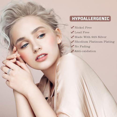 SecreTalk 3.5ct Moissanite Engagement Promise Ring for Women - Moissanite Wedding Band 925 Sterling Silver D Color VVS with Certificate of Authenticity3