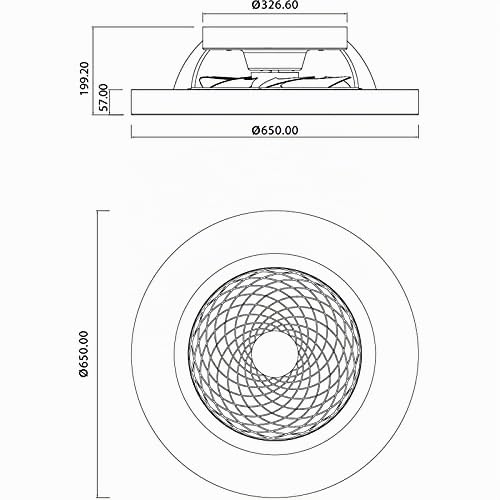 Ventilador TIBET LED 70W negro - madera