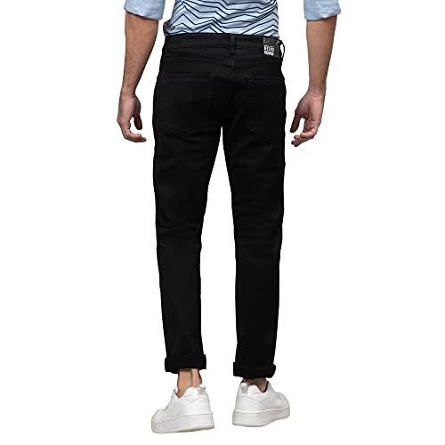 Image of Being Human Dark Black Slim Fit Denims for Men Clothing