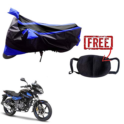 Image of Kandid Blue & Black Water Resistant Bike Cover for Bajaj Pulsar 150 DTS-I