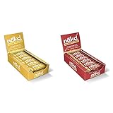 Nakd Lemon Drizzle Natural Fruit & Nut Bars - Vegan - Gluten Free - Healthy Snack, 35 g (Pack of 18) & Bakewell Tart Natural Snack Bars - Vegan Bars - Healthy Snack - Gluten Free Bars 35 g, Pack of 18