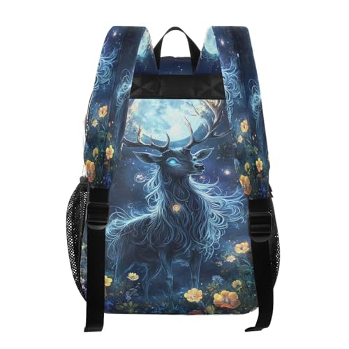 Deer Moon Flower Floral Clear Backpack Heavy Duty See Through Transparent PVC BookBag for Kids Boy Girl School Work3