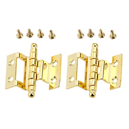 SBSSYVLMV Bisagras 2 uds bisagras Doble bisagra de Corona Plegable 40mm 8 Agujeros Cabeza Redonda Dorada con Tornillos decoración Puerta Armario joyero Madera Vintage