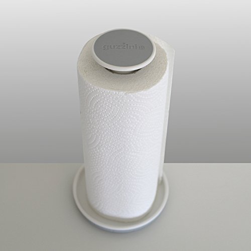Guzzini Push and Kitchen Roll Holder Grey/White, Height Approximately 28 cm