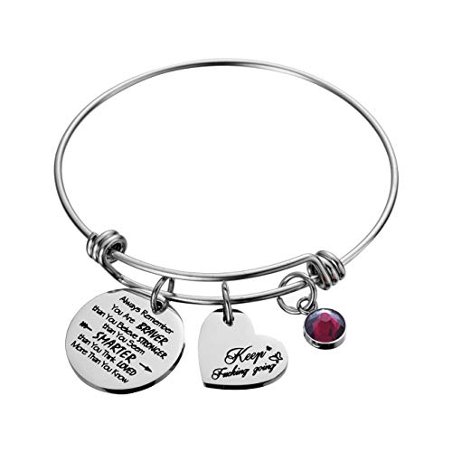 Raysunfook Birthstone Always Remember You Are Braver Than You Believe Inspirational Gifts Feminism Charm Bracelets For Women #TOP2