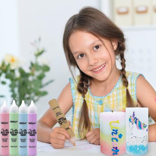 REALART 6 cores premium para decoração de vela, caneta de cera, kit de pintura de vela, kit de decor